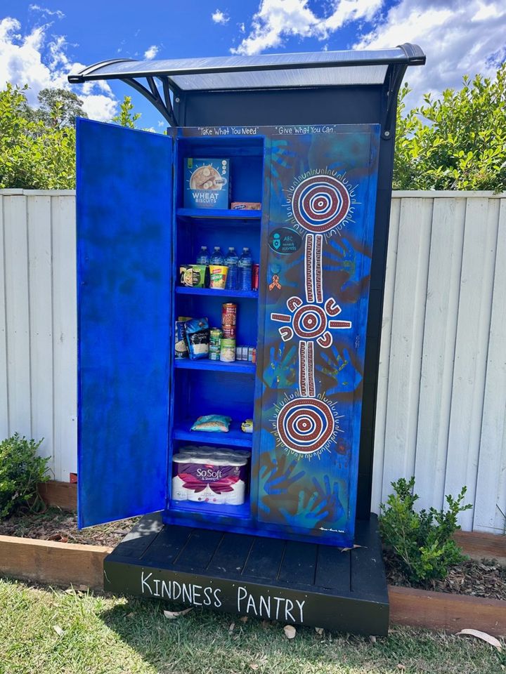 The Kindness Pantry at Charmhaven, with its painted artwork door